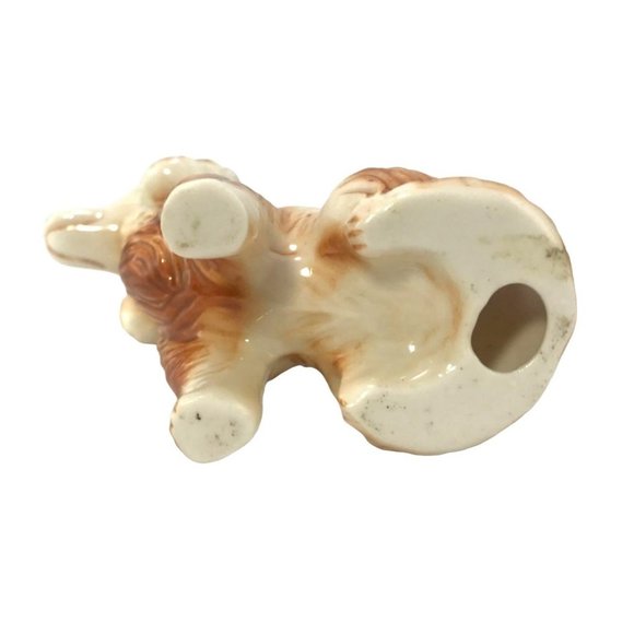 Vintage 1950s Seated Spaniel Figurine Porcelain Hand Painted 3.5 inches tall - Picture 6 of 7